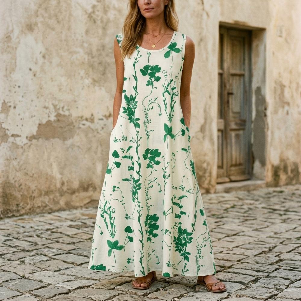 Madline24 - Tidar | Ärmelloses Geblümtes Kleid Damen