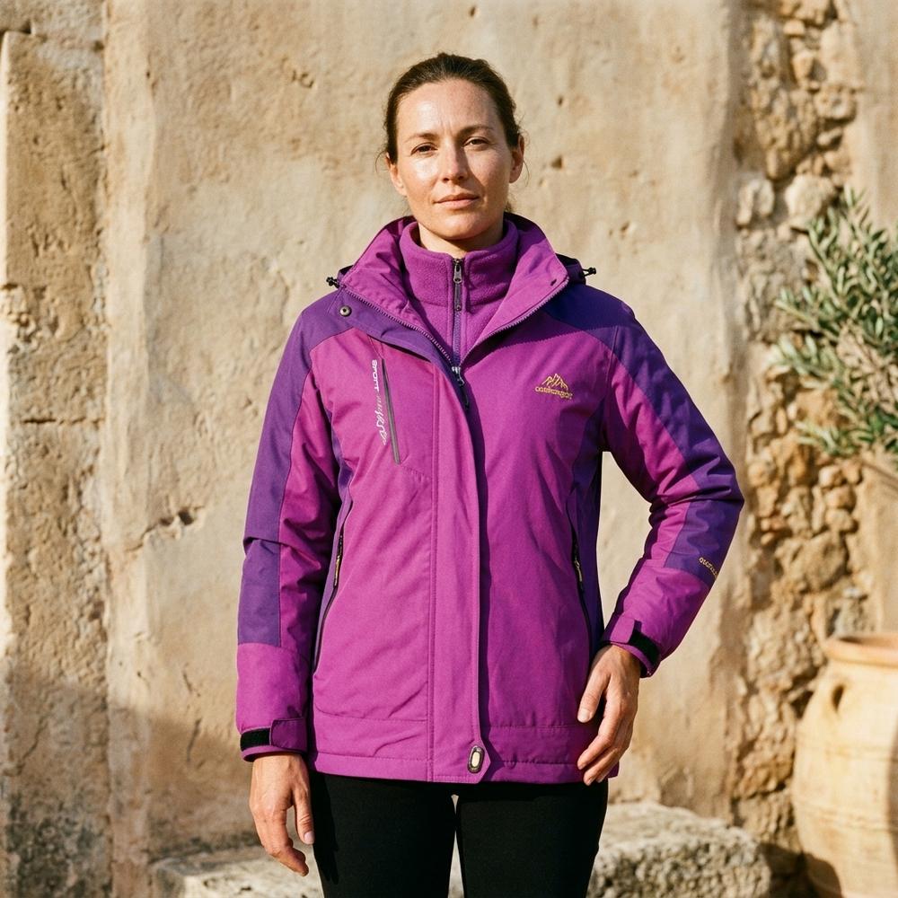Madline24 - Vivel | Taillierte Fleece Winter Jacke Damen
