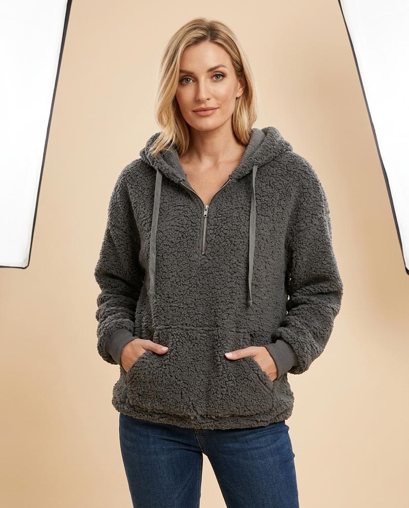 Madline24 - Lonav | Reißverschluss Fleece Hoodie Damen