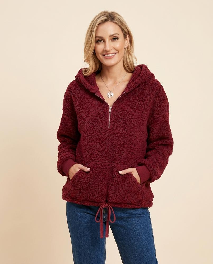 Madline24 - Lonav | Reißverschluss Fleece Hoodie Damen