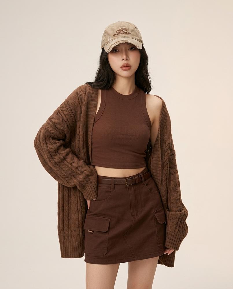 Madline24 - Yoser | Langgeschnittener Strukturierter Cardigan Damen