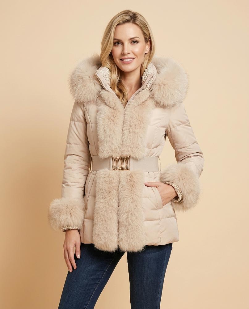 Madline24 - Lyser | Pelzbesetzt Wattiert Jacke Damen