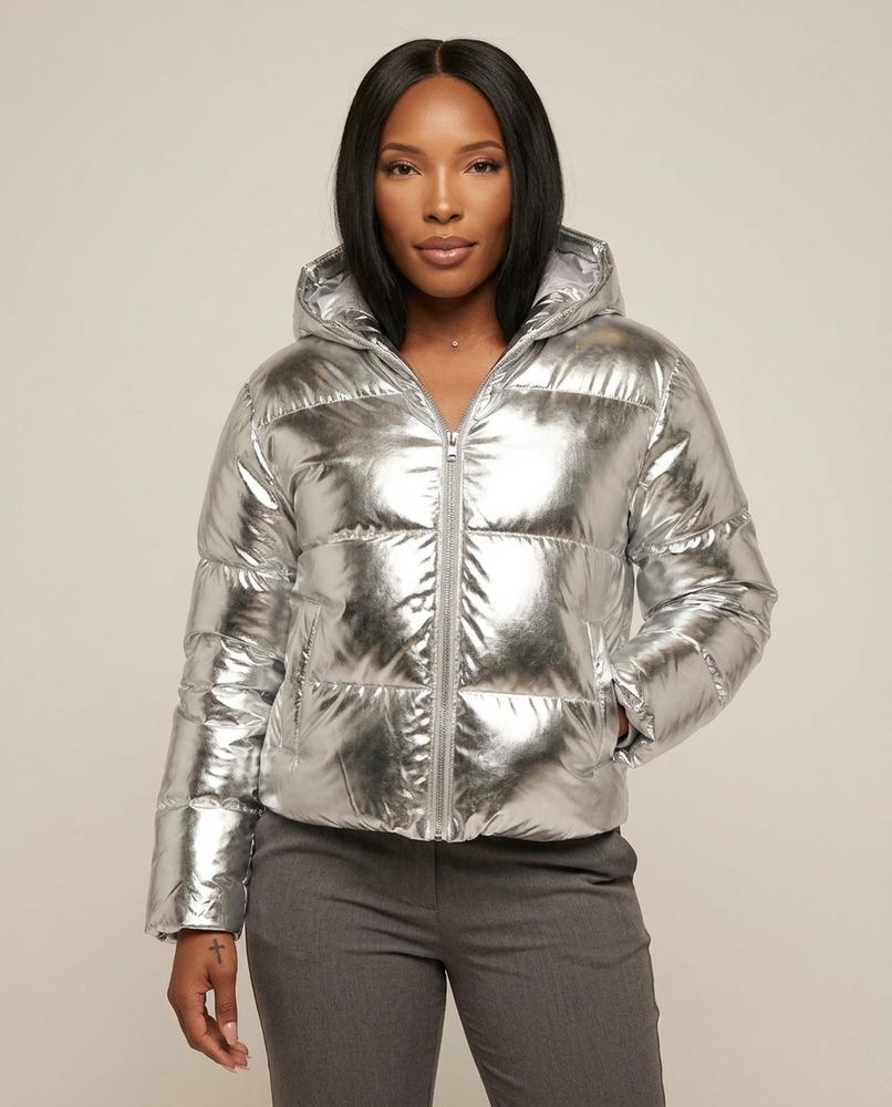 Madline24 - Losol | Glänzend Wattiert Jacke Damen
