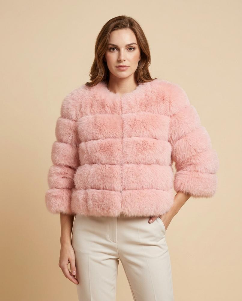 Madline24 - Nosil | Plüschig Offen Jacke Damen