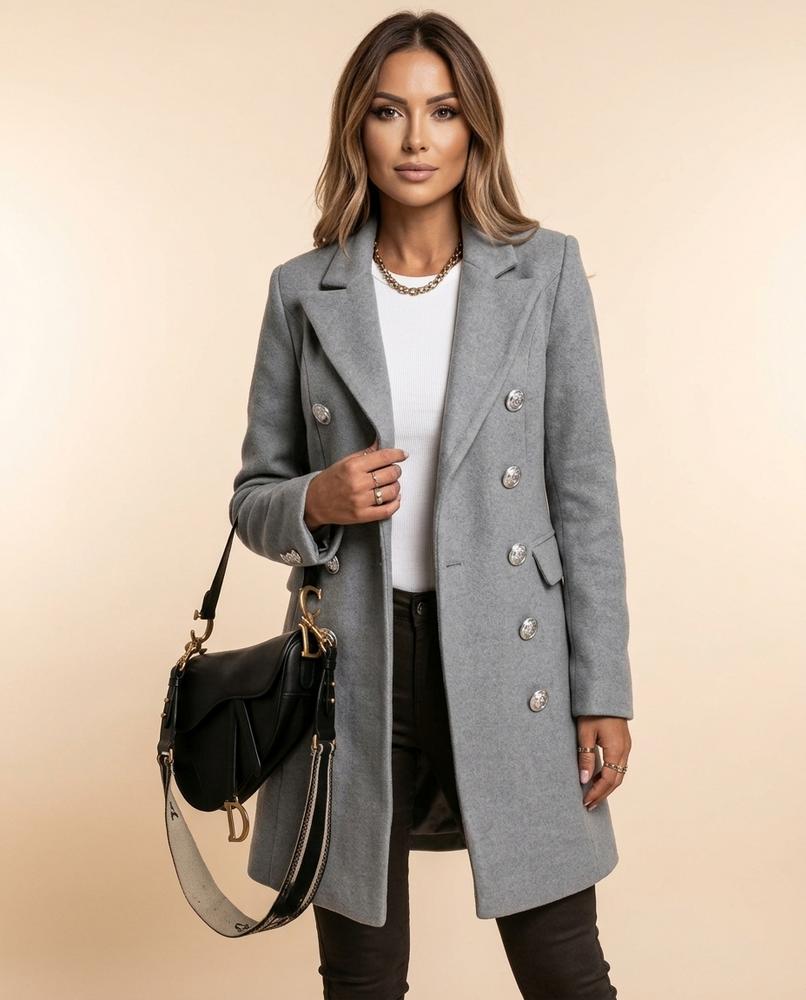 Madline24 - Maser | Zweireihig Tailliert Mantel Damen