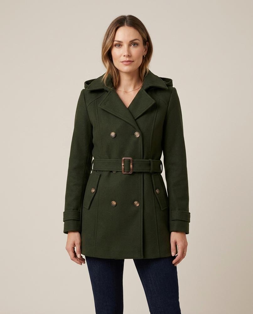 Madline24 - Davel | Doppelreihiger Gefütterter Mantel Damen