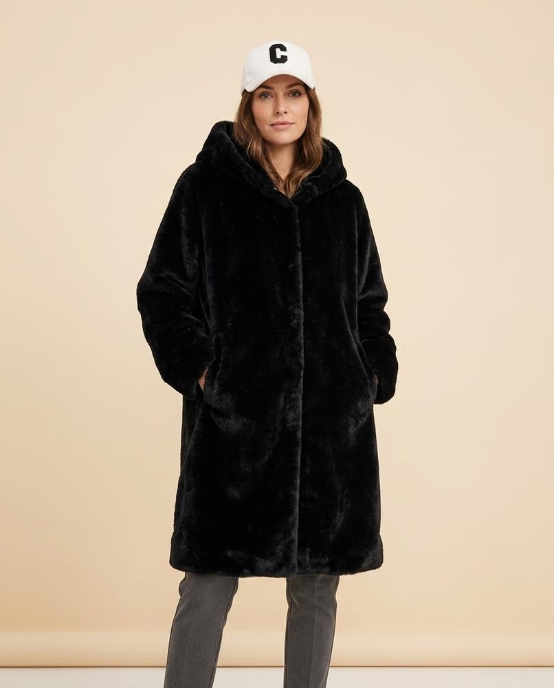 Madline24 - Vemel | Langgeschnittener Plüsch Mantel Damen