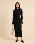 Madline24 - Alran | Plissiert Langärmlig Kleid Damen