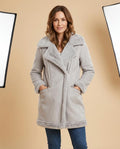Madline24 - Sekar | Gefütterter Velourartiger Mantel Damen