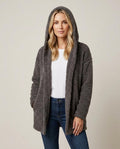 Madline24 - Zelen | Kapuzen Strukturiert Cardigan Damen