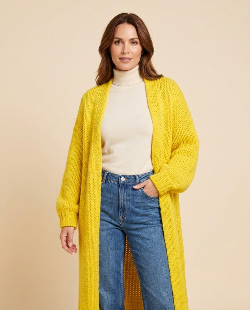 Madline24 - Laran | Grobmaschig Verschlusslos Cardigan Damen