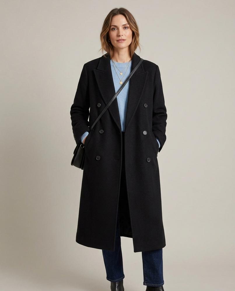 Madline24 - Keser | Zweireihiger Langgeschnittener Mantel Unisex