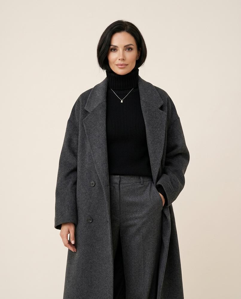 Madline24 - Arlev | Zweireihiger Woll Mantel Damen