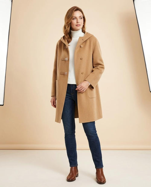 Madline24 - Arsin | Geknebelter Kapuzierter Mantel Damen
