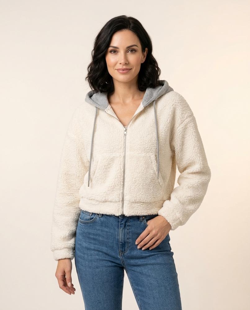 Madline24 - Masin | Kurzgeschnittene Teddy Jacke Damen