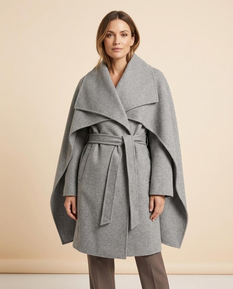 Madline24 - Tilev | Asymmetrisch Gebunden Mantel Damen