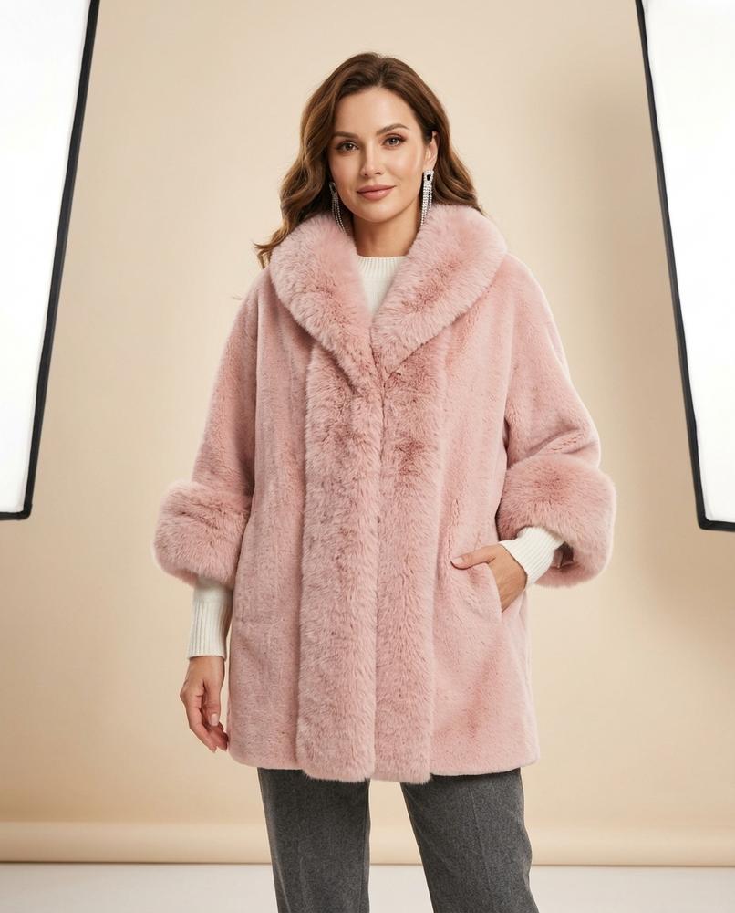 Madline24 - Ralev | Pelzbesetzter Strick Mantel Damen
