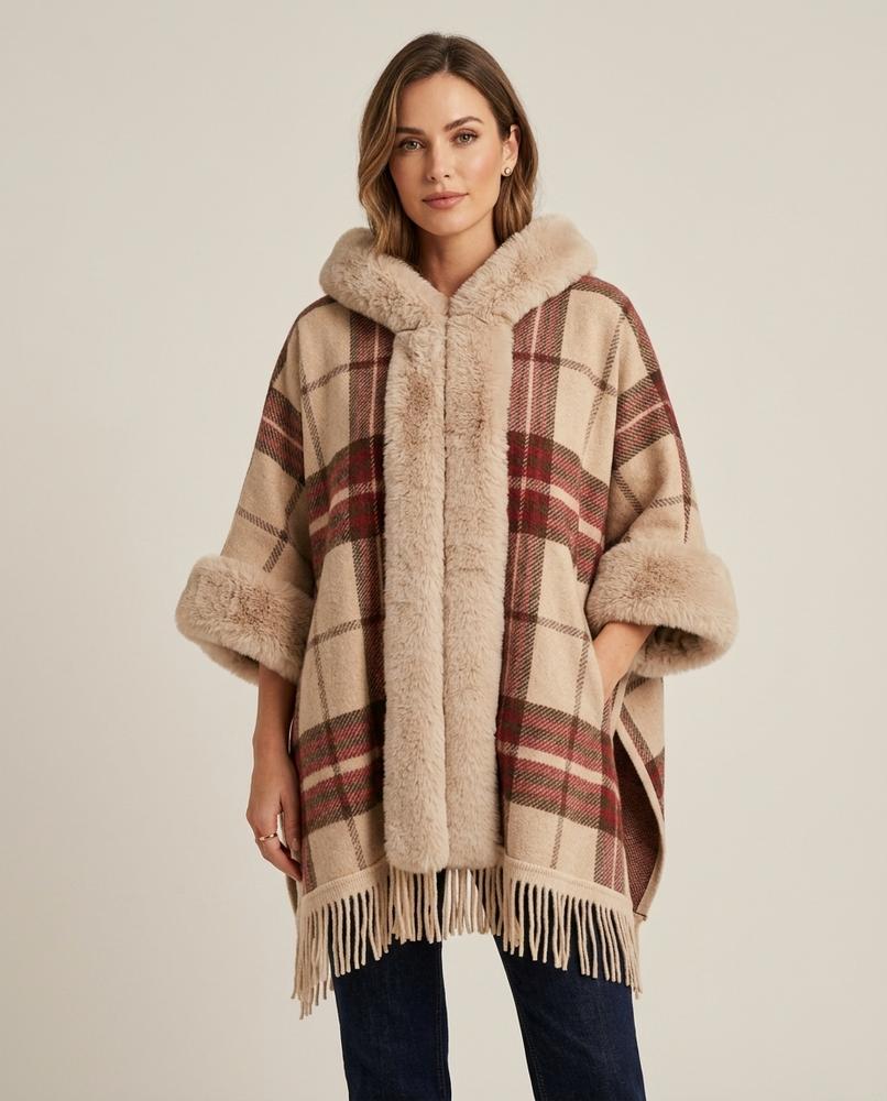 Madline24 - Ralev | Pelzbesetzter Strick Mantel Damen