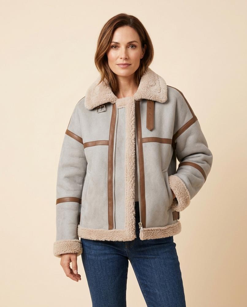 Madline24 - Cakar | Gefütterte Reißverschluss Jacke Damen