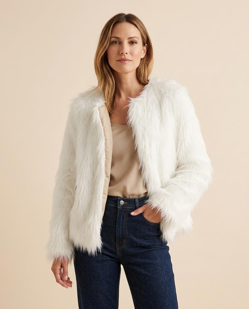 Madline24 - Vesen | Langhaarig Kragenlos Jacke Damen