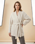 Madline24 - Titir | Gegürtet Woll Mantel Damen