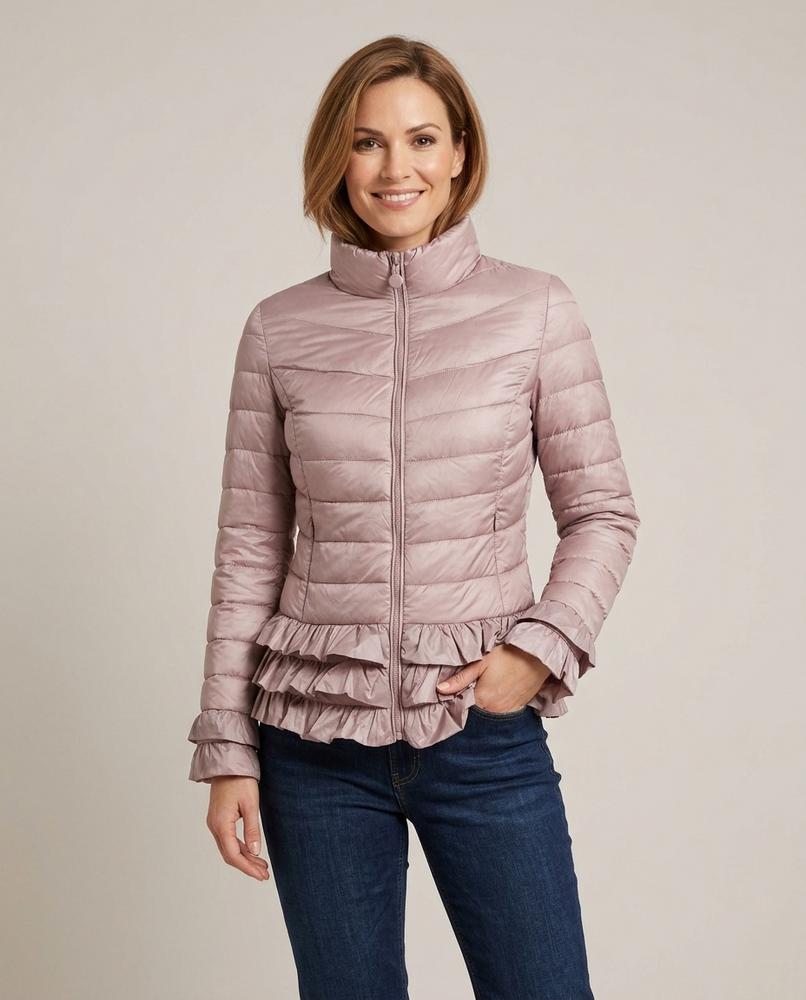Madline24 - Malin | Gesteppt Gerüscht Jacke Damen
