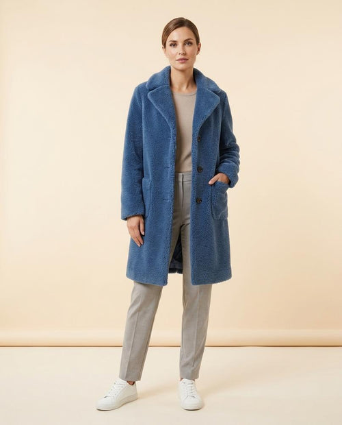 Madline24 - Calen | Plüschig Hochgeschlossen Mantel Damen