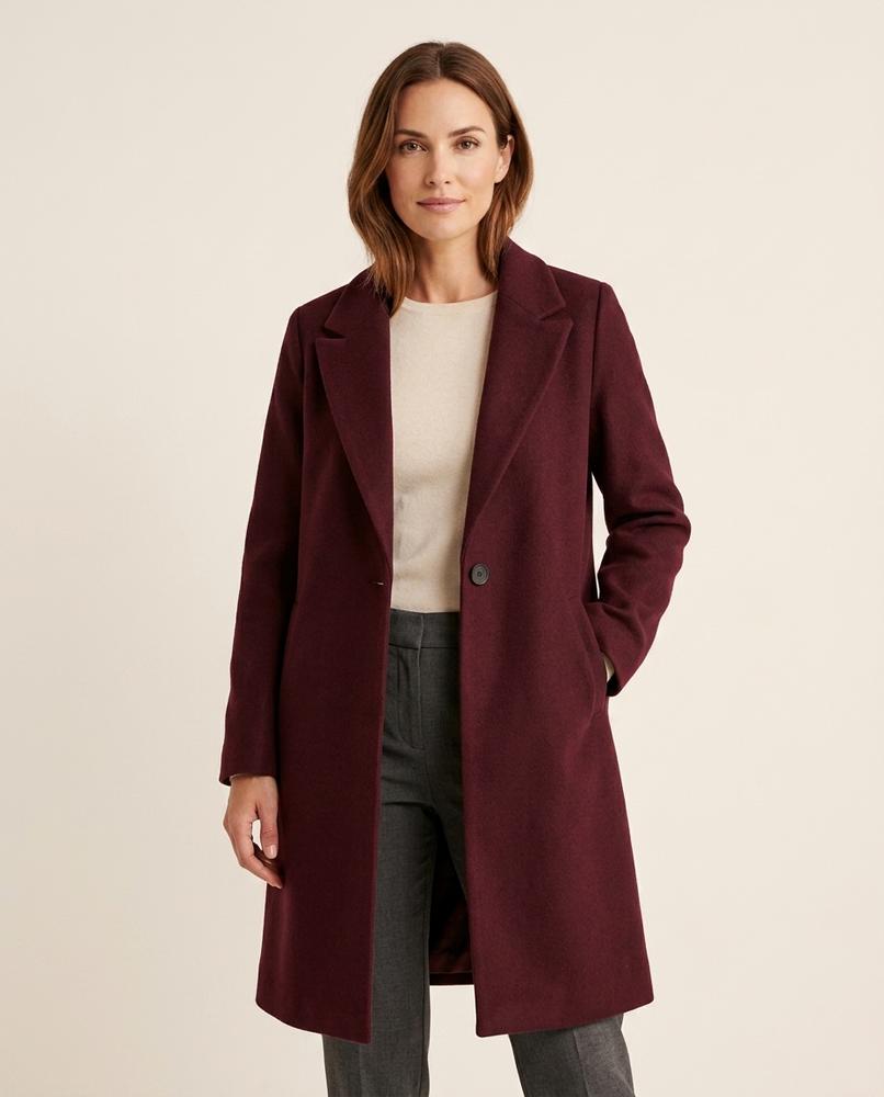 Madline24 - Rosol | Einreihiger Woll Mantel Damen