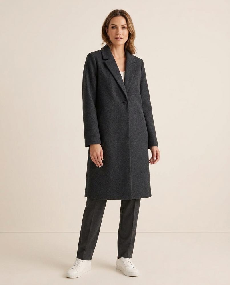 Madline24 - Rosol | Einreihiger Woll Mantel Damen