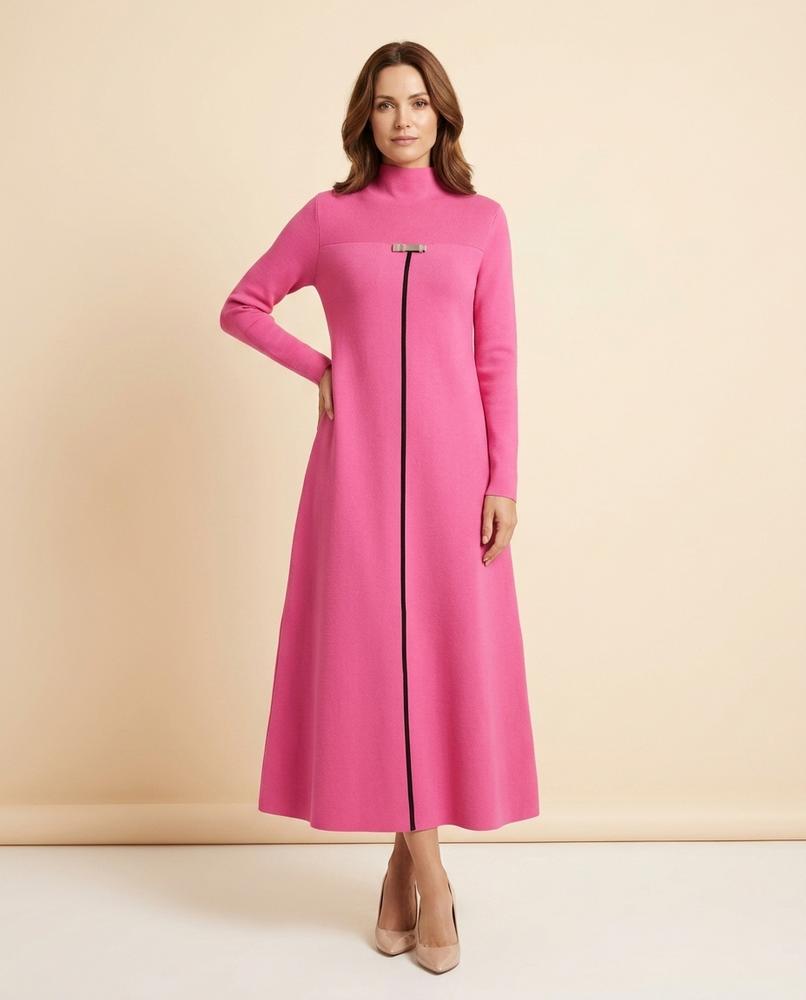 Madline24 - Manal | Hochgeschlossen Asymmetrisch Kleid Damen