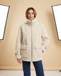 Madline24 - Tiran | Hochgeschlossene Plüschige Jacke Damen