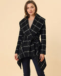Madline24 - Mamir | Karierter Asymmetrischer Mantel Damen