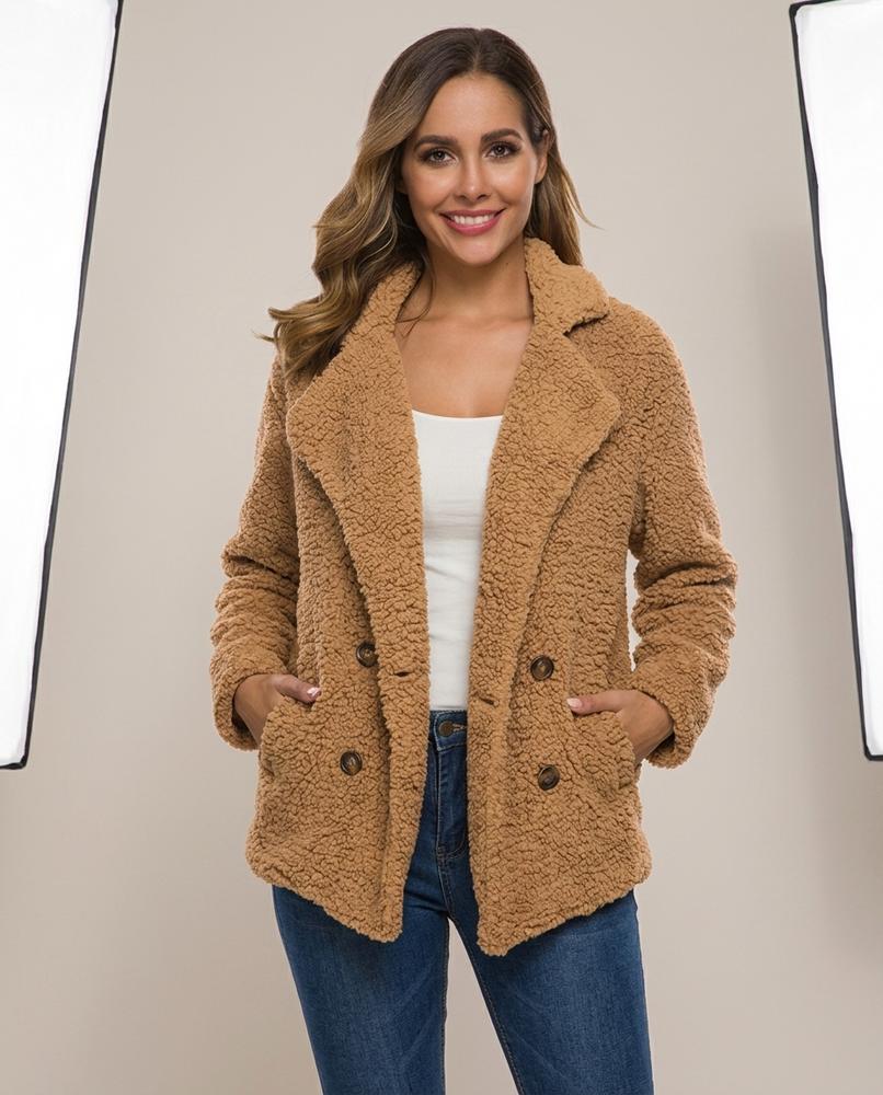 Madline24 - Lomon | Doppelreihig Strukturiert Jacke Damen