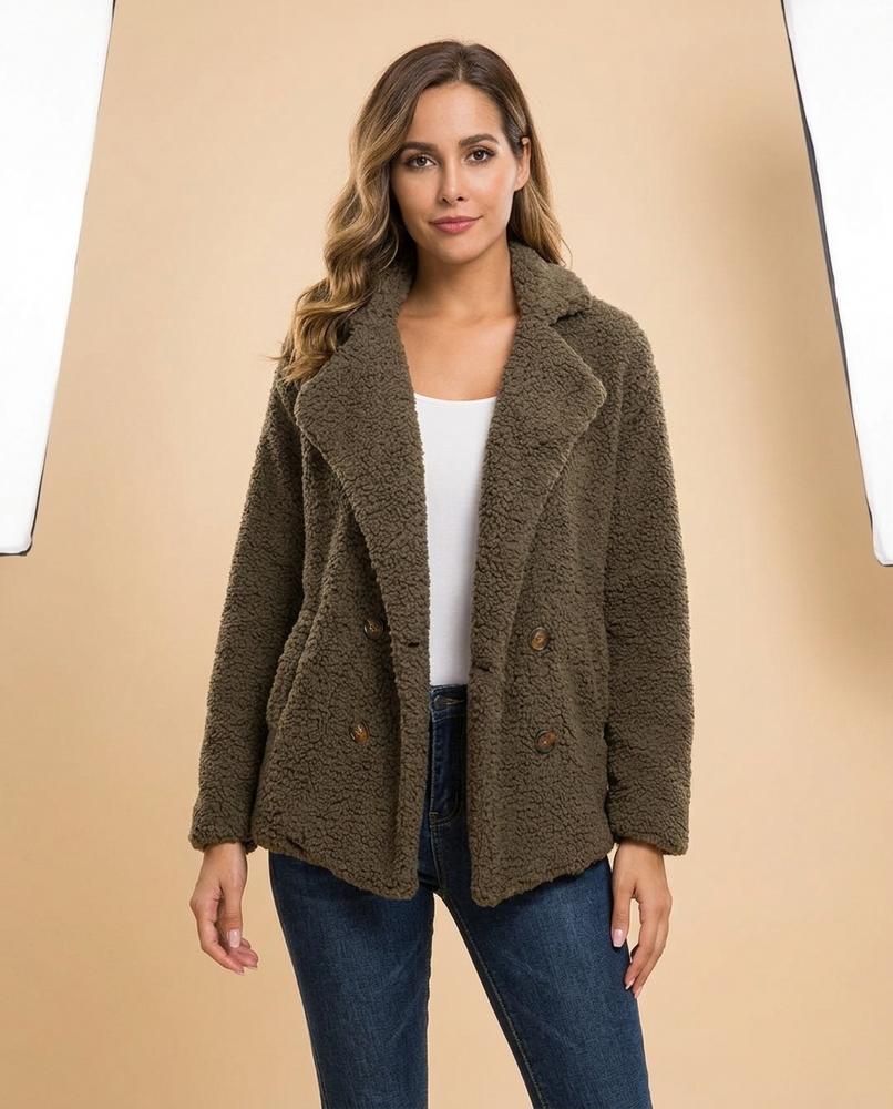 Madline24 - Lomon | Doppelreihig Strukturiert Jacke Damen