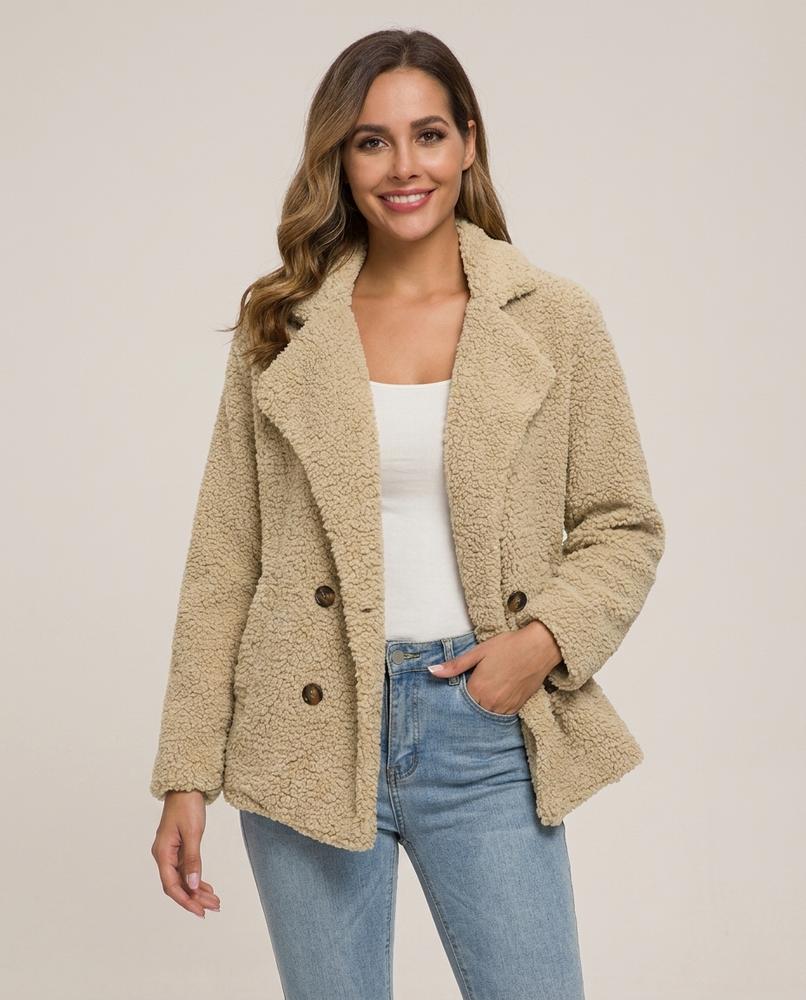 Madline24 - Lomon | Doppelreihig Strukturiert Jacke Damen