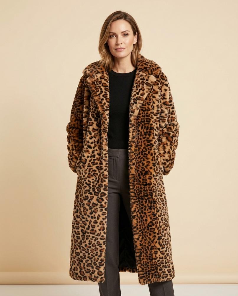 Madline24 - Danal | Gemusterter Langer Mantel Damen