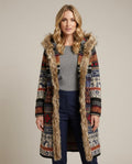 Madline24 - Noran | Gemusterter Gefütterter Mantel Damen