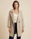 Madline24 - Rasen | Offener Locker Geschnittener Mantel Damen