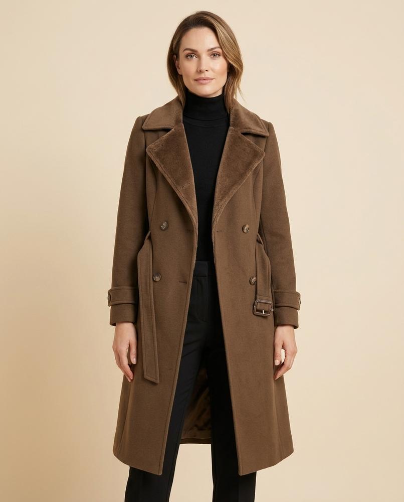 Madline24 - Nizan | Zweireihiger Gefütterter Mantel Damen