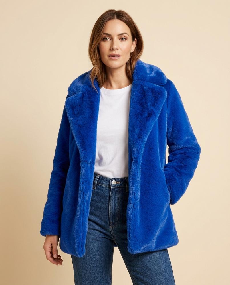 Madline24 - Cosel | Verschlussloser Flauschiger Mantel Damen