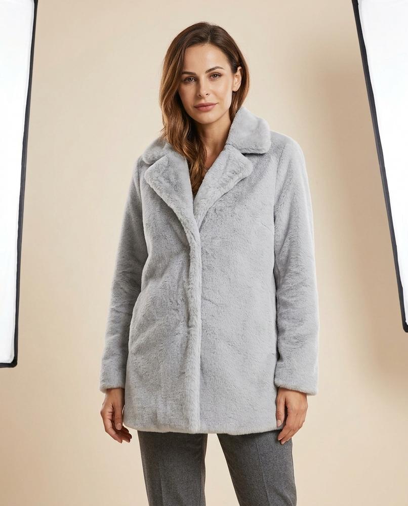 Madline24 - Cosel | Verschlussloser Flauschiger Mantel Damen