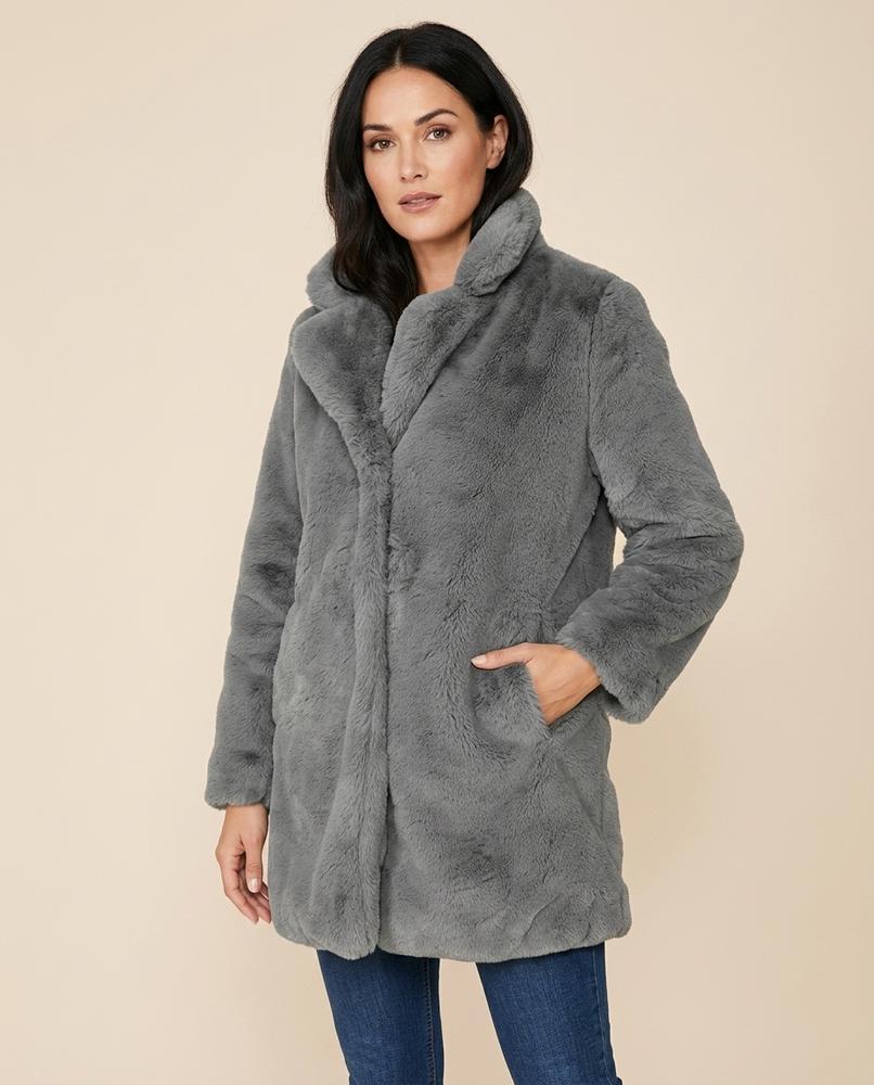 Madline24 - Romir | Plüschiger Offener Mantel Damen