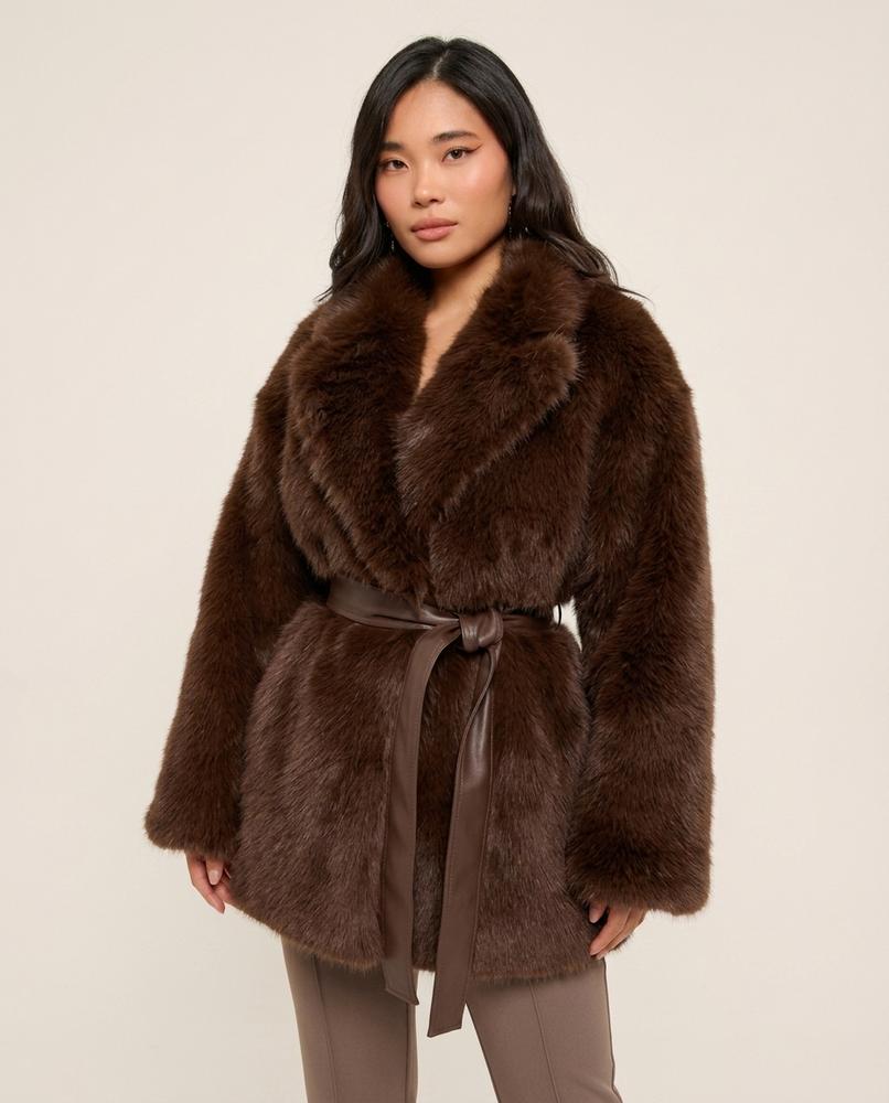 Madline24 - Minor | Gegürteter Langhaariger Mantel Damen