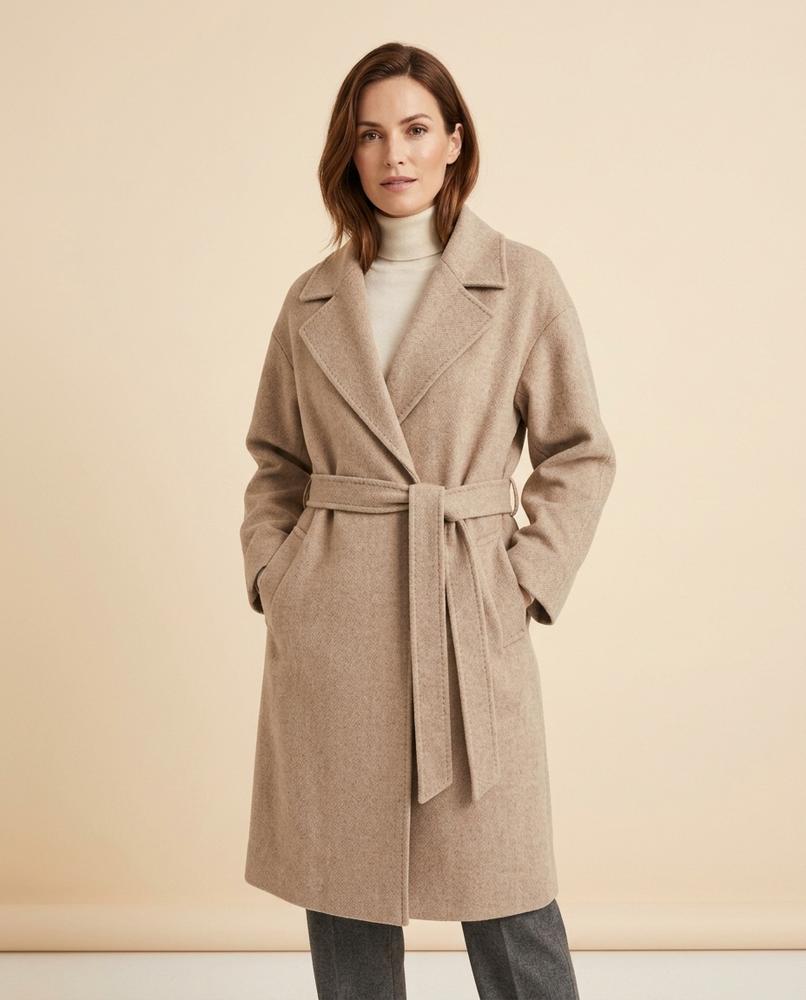 Madline24 - Cavel | Lang Gegürtet Mantel Damen