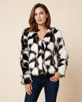 Madline24 - Yolan | Gemusterte Langhaarige Jacke Damen