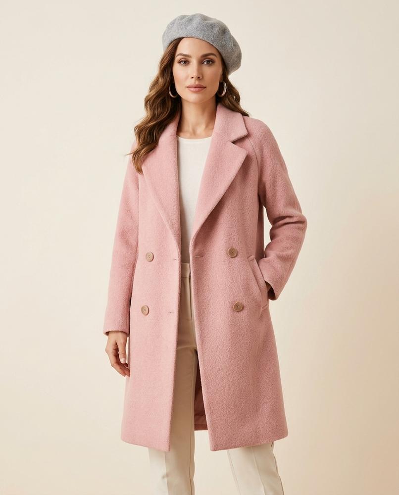 Madline24 - Covin | Doppelreihiger Knielanger Mantel Damen