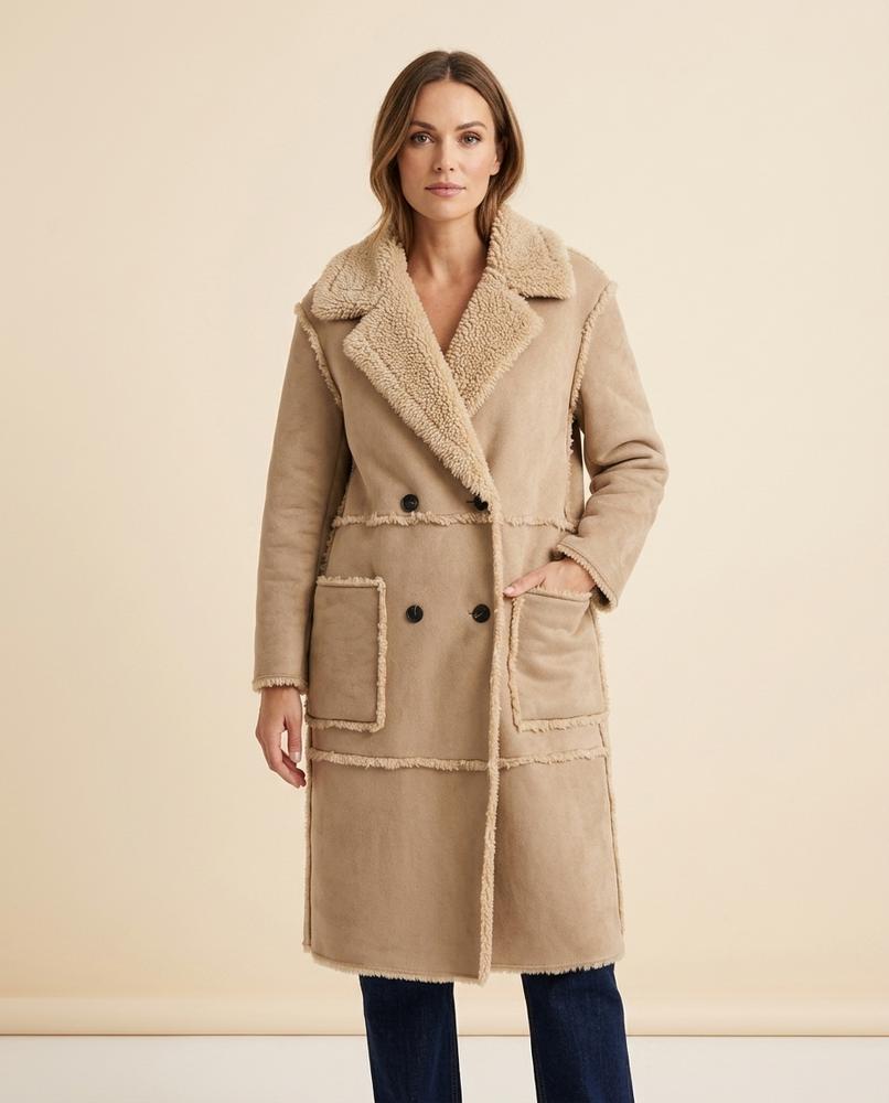 Madline24 - Marel | Gefütterter Doppelreihiger Mantel Damen