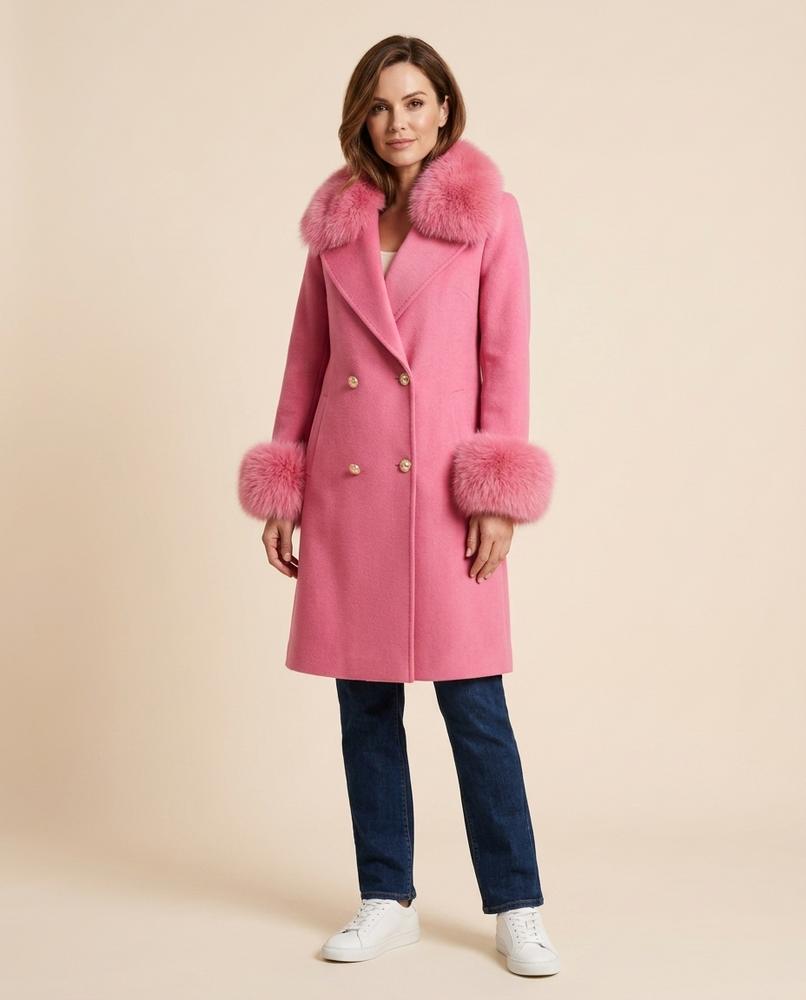 Madline24 - Dasel | Fellbesetzter Doppelreihiger Mantel Damen