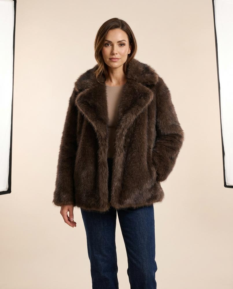 Madline24 - Nivel | Plüschiger Verschlussloser Mantel Damen