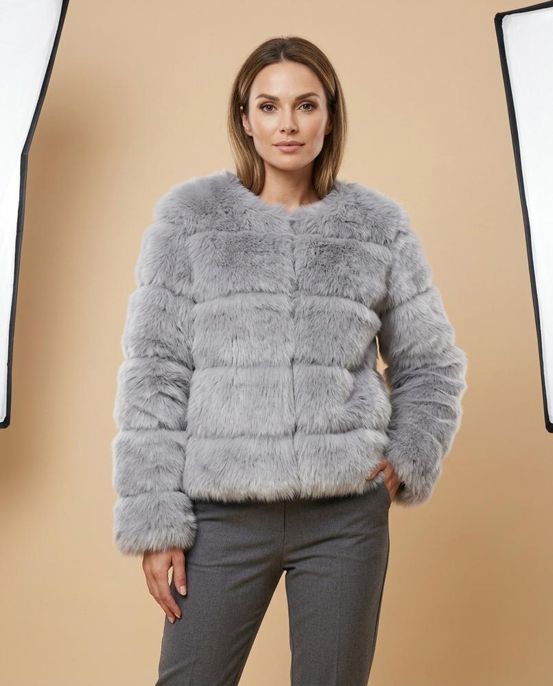 Madline24 - Vamar | Plüschige Gegliederte Jacke Damen